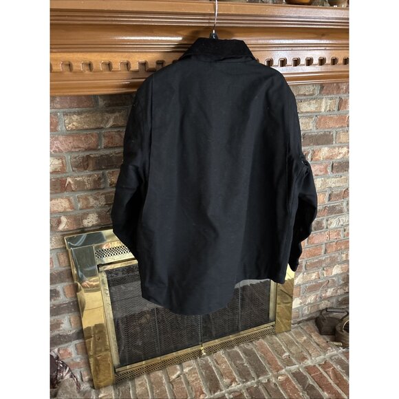 carhartt jacket Black Denim flannel
 Lined Size Large Coffee Logo Detroit - Picture 3 of 9